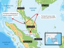 MH370 ტრაექტორიის მონაცემები რადარებიდან.
