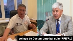 Бывший председатель Ошской ТИК Кушубак Ныязбеков и новый - Урмат Аттокуров.