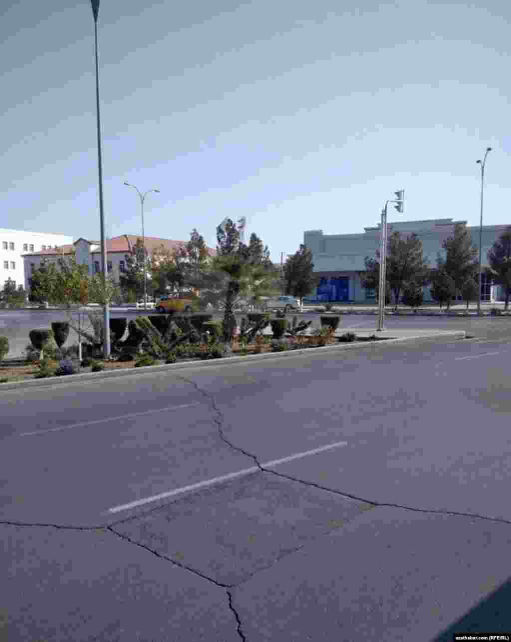 Turkmenistan. Empty streets of Mary. City. November 2020