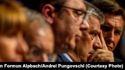 Presidenti serb Aleksandar Vuçiq dhe presidenti i Kosovës, Hashim Thaçi