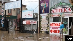 A street in the city of Krymsk after it was hit by a deluge over the past weekend. 