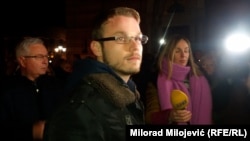 Draško Stanivuković na protestu "Pravda za Davida" u Banjoj Luci