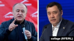 Өмүрбек Текебаев жана Садыр Жапаров. Коллаж сүрөт.