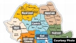 Co-fondator al Mișcării pentru Dezvoltarea Moldovei, George Țurcănașu spune că reforma administrativă este o necesitate în România. Imagine cu o variantă de regionalizare, avansată de clasa politică în 2011. 