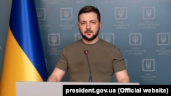 Президентът на Украйна Володимир Зеленски на 18 април в Киев.