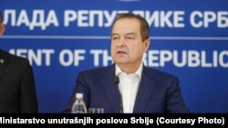 Ministri në detyrë i Punëve të Brendshme të Serbisë, Ivica Daçiq. Beograd, 19 mars 2025. 