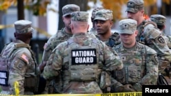 Нацыянальная гвардыя ЗША ля Белага дому ў Вашынгтоне
