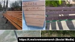 Kezlevdeki cemaat yerlerinde Ukrayinağa qoltutuv yazıları, 2025 senesi mayısnıñ 20-si