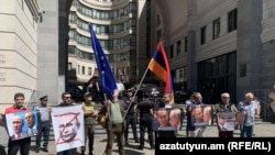 საპროტესტო აქცია სომხეთის საგარეო საქმეთა სამინისტროსთან. ერევანი, 2025 წლის 21 მაისი