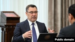 Садыр Жапаров "Кабар" агенттигине маек куруп жаткан учуру.