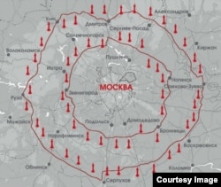 Схема советских "колец ПВО" вокруг Москвы