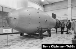 Model "Cara Bombe" izložen u Muzeju nuklearnog oružja u zatvorenom sovjetskom gradu Sarovu.