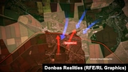 Залізниця – червона лінія на графіці. Лінія фронту вказана станом на початок грудня 2025 року. Джерело: Deep State