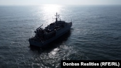 Великобритания. Украинский искатель мин класса «Сендаун» «Черкассы» в море у Портсмута, 19 февраля 2025 года