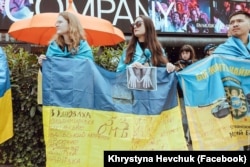 Христина під час акції на підтримку українських захисників