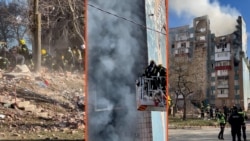 Ukrainian Rescue Workers Hunt For Survivors After Deadly Strike On Ternopil
