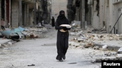 Бомбалоодон кийинки Сирия. Январь, 2017-жыл. Иллюстрациялык сүрөт.