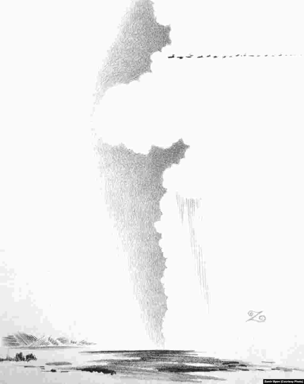 Сүрөтчү Замир Илиповдун "Таң нуру" аттуу композициясынан