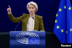 Президентка Єврокомісії Урсула фон дер Ляєн виголошує звернення до Європарламенту про стан справ у ЄС у Страсбурзі, Франція, 10 вересня 2025 року