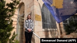 Ines Demiri, trimisul Kosovo în Israel, în timpul ceremoniei oficiale de inaugurare a ambasadei