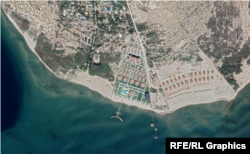 "Каганат" Чолпон-Атанын көл жээгинде жайгашкан. Булагы: «Google Maps»