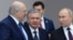 Aleksandr Lukashenko, Shavkat Mirziyoyev va Vladimir Putin. 2022-yilda olingan surat. Ostona, Qozog‘iston.