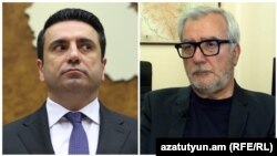 Armenia -Armenian parliament speaker Alen Simonian (left) and Andranik Kocharian, head of an ad hoc parliamentary commission. 