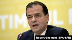 ROMANIA -- Designated prime minister Ludovic Orban, the president of National Liberal Party (PNL), speaks during the meeting of the National Political Bureau of the PNL, held at the Parliament Palace, in Bucharest, October 24, 2019