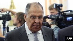 Russia's Foreign Minister Sergei Lavrov attends a signing ceremony of cooperation agreements between Nicaragua and Russian-controlled regions of Ukraine, Moscow, September 22, 2025.