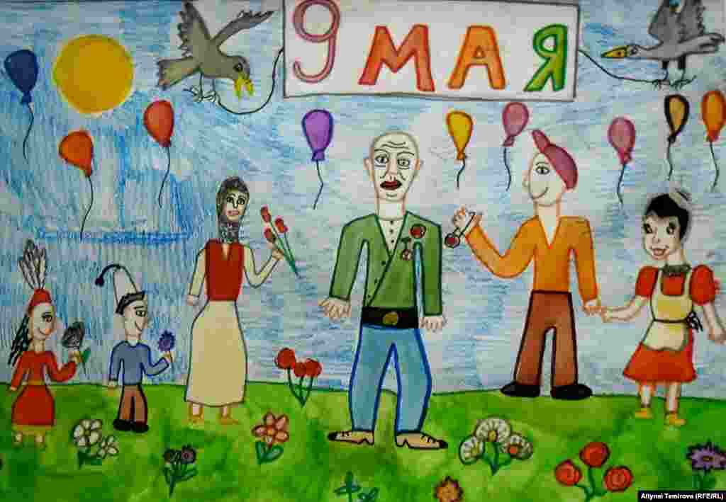 "9-май" - Алтын Адылова тарткан, 8 жашта.&nbsp;