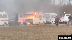 11 январь куни Тўрақўрғондаги газ қуйиш шохобчасида навбатда турган Damas автомобили, ИИВ ЙҲХББ га кўра, электрдаги қисқа туташув натижасида ёниб кетган 
