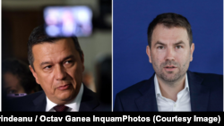 Sorin Grindeanu, președinte interimar al PSD, și deputatul USR Cătălin Drulă. Colaj realizat de Europa Liberă.