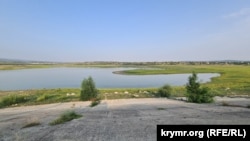 Обмелевшее Тайганское водохранилище. Крым, июнь 2025 года