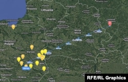 Расстояние от российской авиабазы в Смоленской области, откуда якобы запускали дроны по Польше, до самой западной точки, где дроны позже нашли