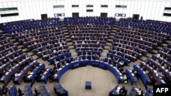 ევროპარლამენტის სხდომა. 16 დეკემბერი, 2025 წელი. (ფოტო: FREDERICK FLORIN / AFP)