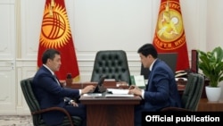 Кыргызстандын президенти Садыр Жапаров менен премьер-министр Улукбек Мариповдун жолугушуусу, Бишкек, 8-февраль 2021-жыл.