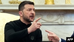 Уладзімір Зяленскі падчас сустрэчы ў Белым доме 28 лютага. 