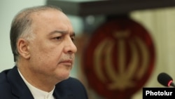 Armenia - Iranian Ambassador to Armenia Mehdi Sobhani holds a news conference in Yerevan, June 17, 2025.